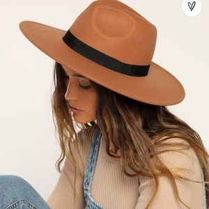 Lulu's Got a Feeling Tan Fedora Hat NWT